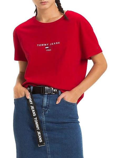 Camiseta Tommy Jeans Logo Rojo Mujer