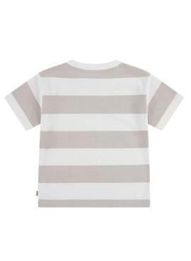 Camiseta Levis Big Stripe beige para niño