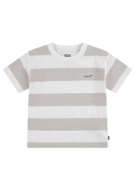 Camiseta Levis Big Stripe beige para niño