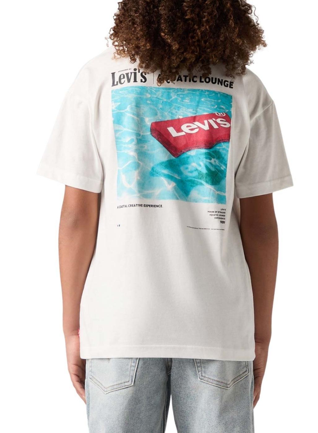 Camiseta Levis Aquatic Lounge blanco para niño