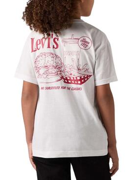 Camiseta Levis Burger Meal blanco para niño
