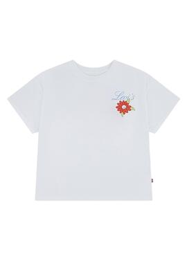 Camiseta Levis Floral blanco para niña