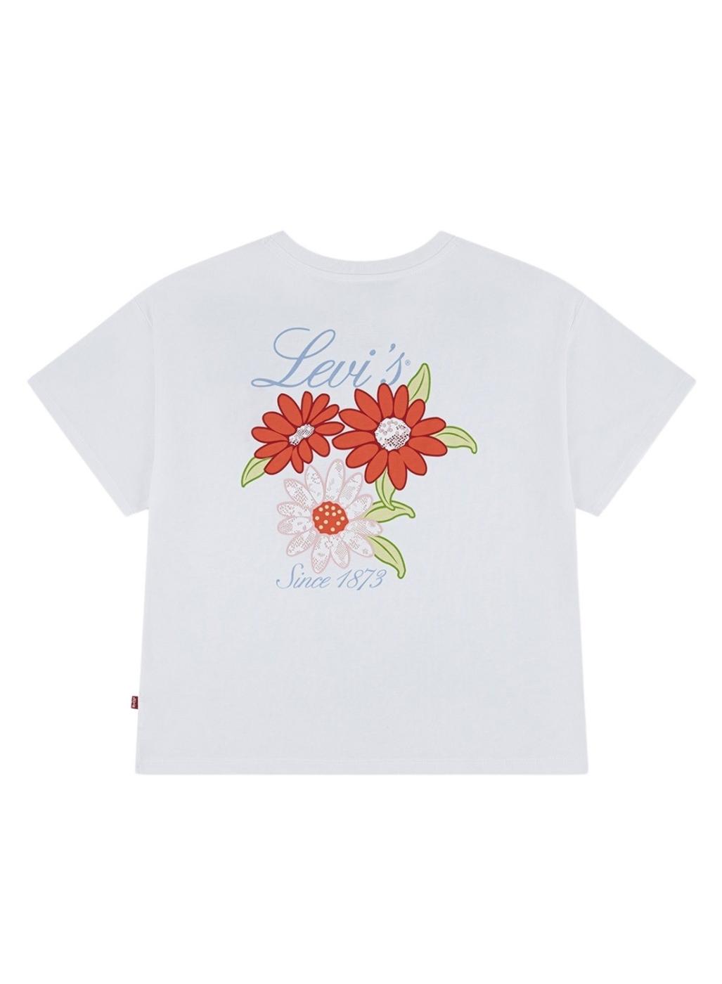 Camiseta Levis Floral blanco para niña