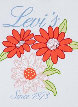 Camiseta Levis Floral blanco para niña