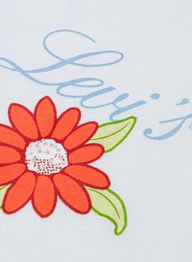 Camiseta Levis Floral blanco para niña