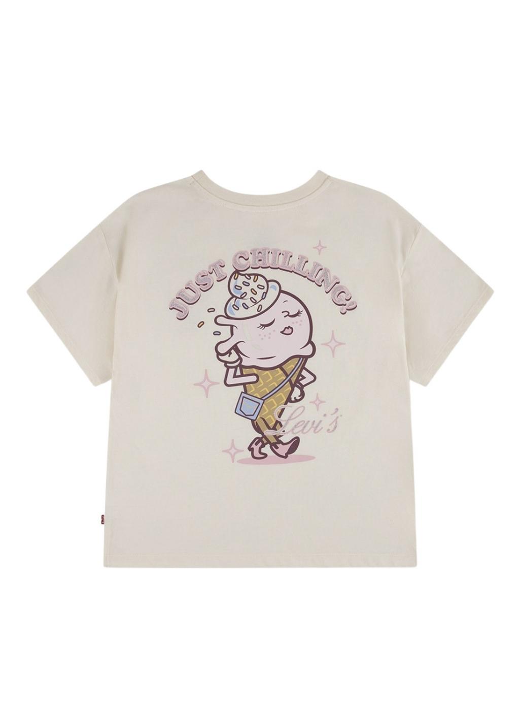 Camiseta Levis Just Chillling beige para niña