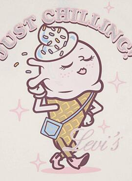 Camiseta Levis Just Chillling beige para niña