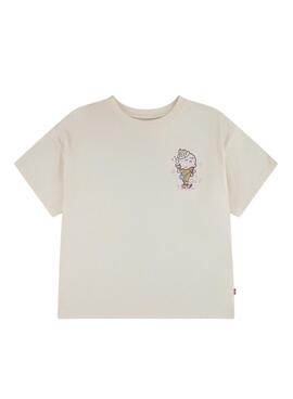 Camiseta Levis Just Chillling beige para niña
