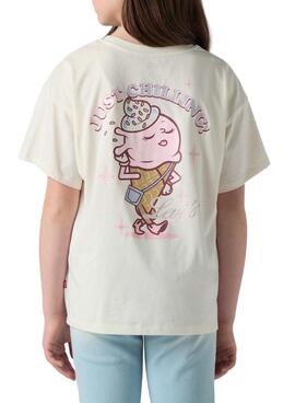 Camiseta Levis Just Chillling beige para niña