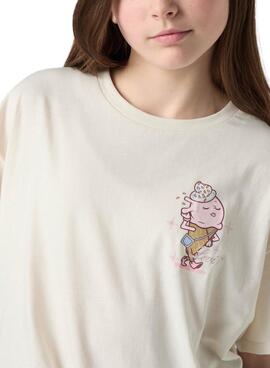 Camiseta Levis Just Chillling beige para niña