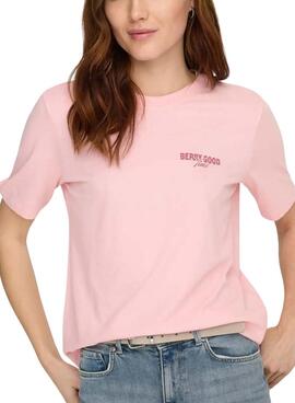 Camiseta Only Lucy rosa para mujer