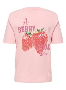 Camiseta Only Lucy rosa para mujer