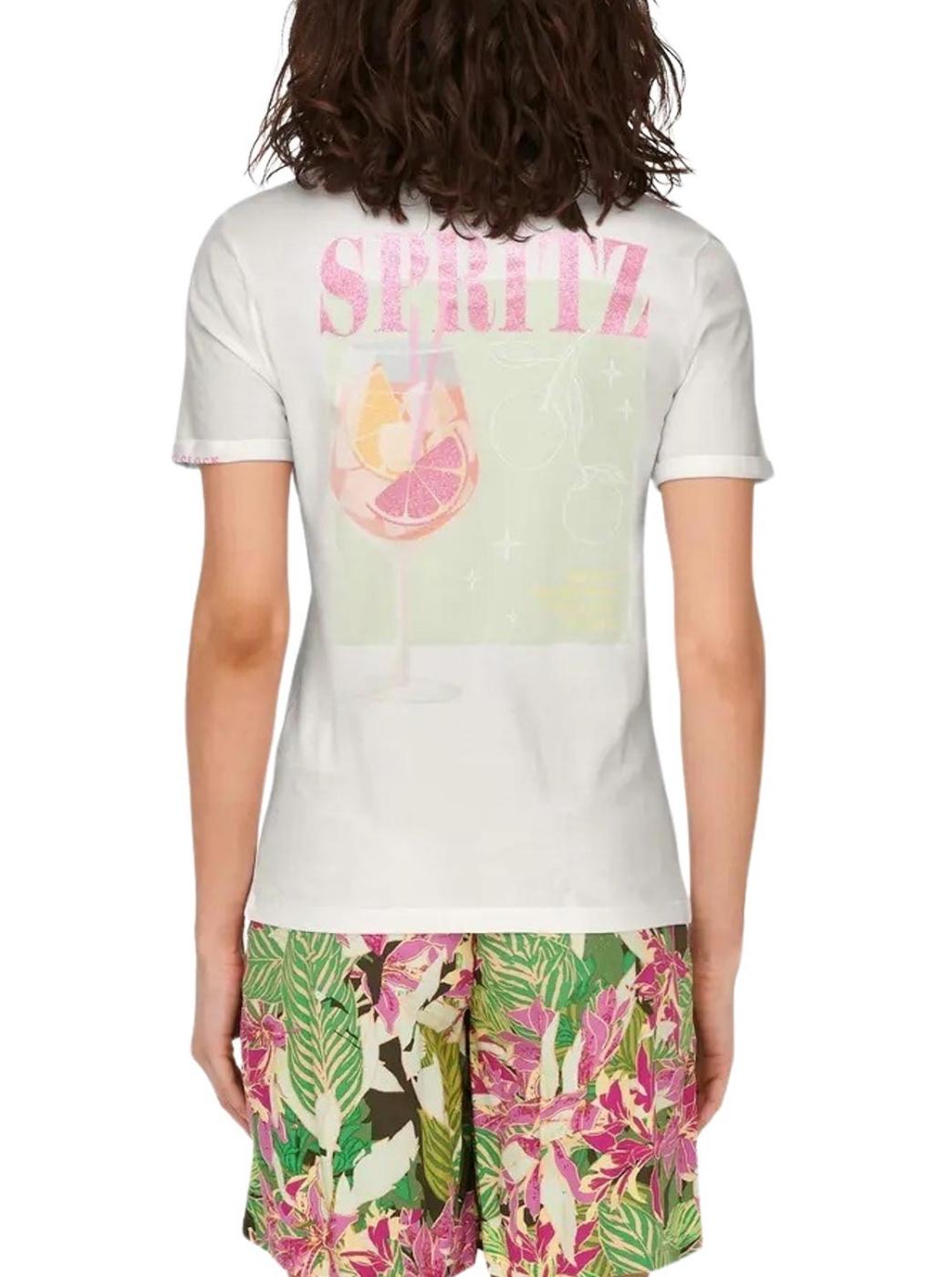 Camiseta Only Kita blanco para mujer