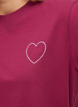 Camiseta Vila Vinora burdeos para mujer