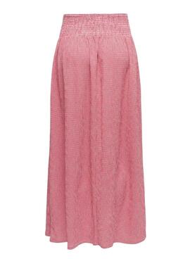 Falda Only Celle estampado vichy rojo para mujer