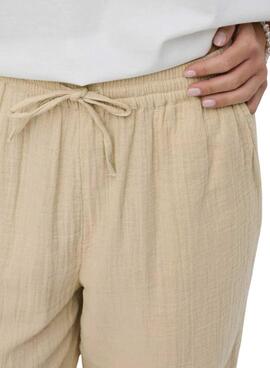 Pantalón Only Thyra beige para mujer
