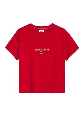 Camiseta Tommy Jeans Corp Logo Rojo Mujer