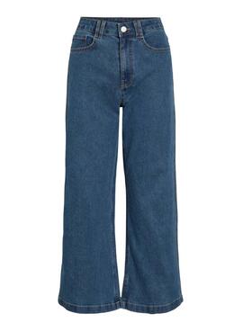 Pantalón vaquero Vila Vilotta culotte azul para mujer