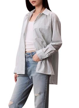 Camisa Calvin Klein rayas monologo para mujer