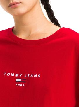 Camiseta Tommy Jeans Corp Logo Rojo Mujer