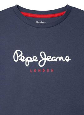 Camiseta Pepe Jeans New Arta logo azul marina para niño 
