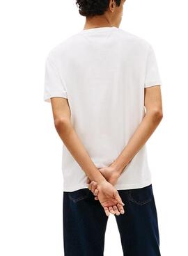 Camiseta Tommy Jeans Sflag blanco para hombre