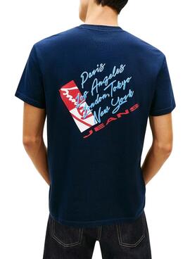 Camiseta Tommy Jeans Shift marino para hombre