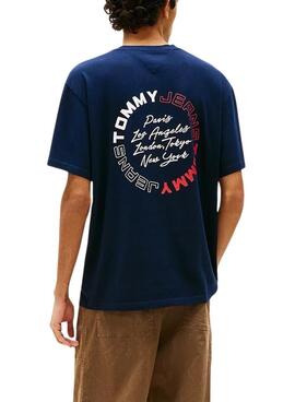 Camiseta Tommy Jeans Circle Relaxed marino para hombre