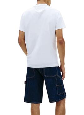 Camiseta Tommy Jeans Sign Chest Slim blanco para hombre