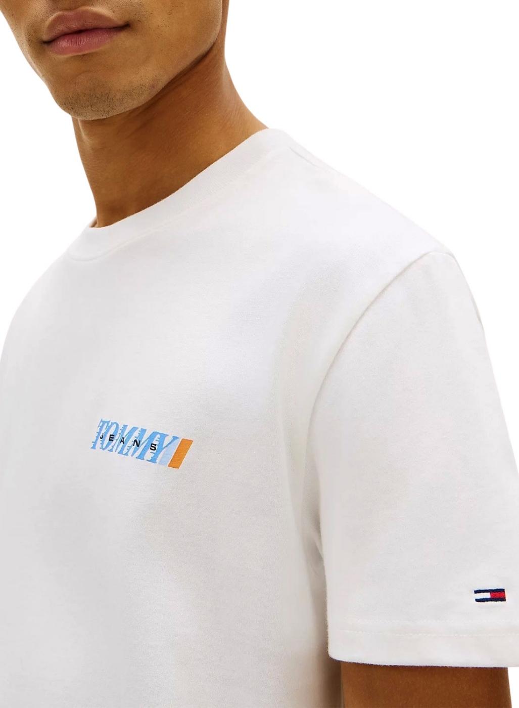 Camiseta Tommy Jeans Vintage logo trasero beige para hombre