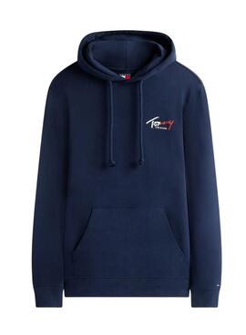 Sudadera Tommy Jeans Sign con capucha marino para hombre