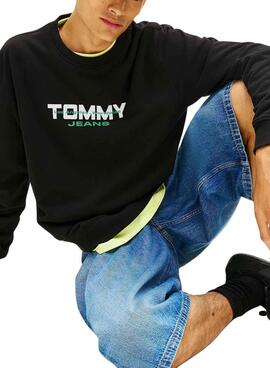 Sudadera Tommy Jeans Essential DNA negro para hombre