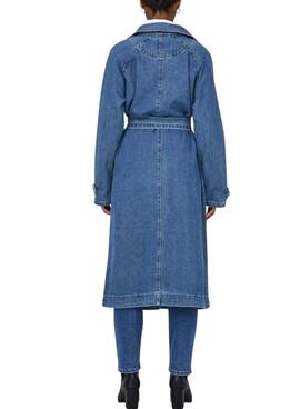 Gabardina denim Only Malou azul para mujer