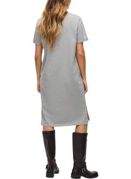 Vestido Vila Nora gris para mujer