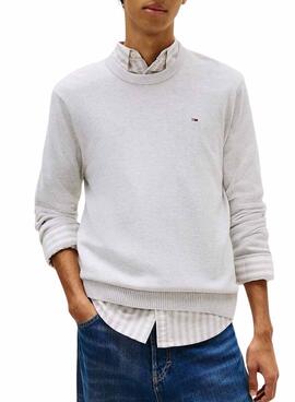 Jersey Tommy Jeans Essential slim gris para hombre