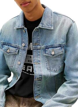 Cazadora vaquera Tommy Jeans Ryan lavado claro para hombre