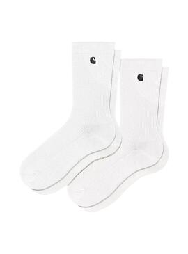 Pack dos pares calcetines Carhartt Madison blanco para hombre y mujer