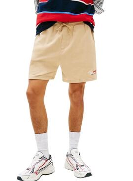 Pantalón corto Tommy Jeans Signature beige para hombre