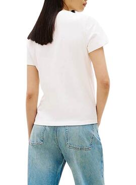 Camiseta Tommy Jeans Essential logo blanco para mujer
