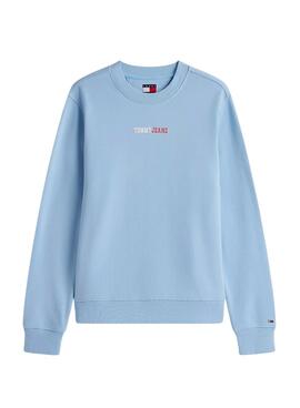 Sudadera Tommy Jeans Essential logo azul para mujer