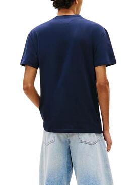 Camiseta Tommy Jeans Linear Logo marino regular para hombre