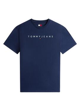 Camiseta Tommy Jeans Linear Logo marino regular para hombre