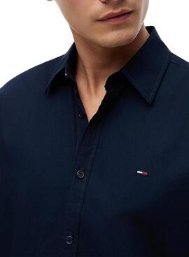 Camisa Tommy Jeans Popelín regular marino para hombre