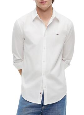 Camisa Tommy Jeans Popelín regular blanco para hombre