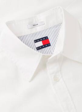 Camisa Tommy Jeans Popelín regular blanco para hombre