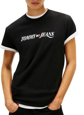 Camiseta Tommy Jeans Vintage logo negro para hombre