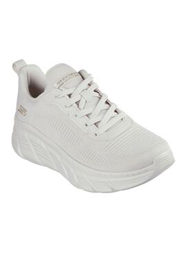 Zapatillas Skechers BOBS Sport B Flex Hi beige para mujer