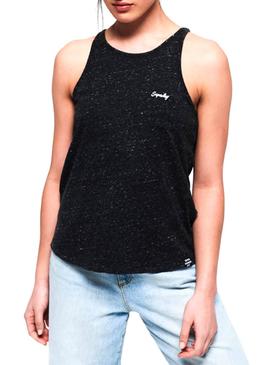 Camiseta Superdry Essential Tank Negro Mujer