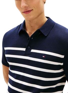 Polo Tommy Hilfiger Essential marino rayas para hombre