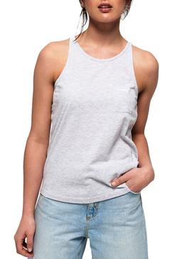 Camiseta Superdry Essential Tank Gris Mujer